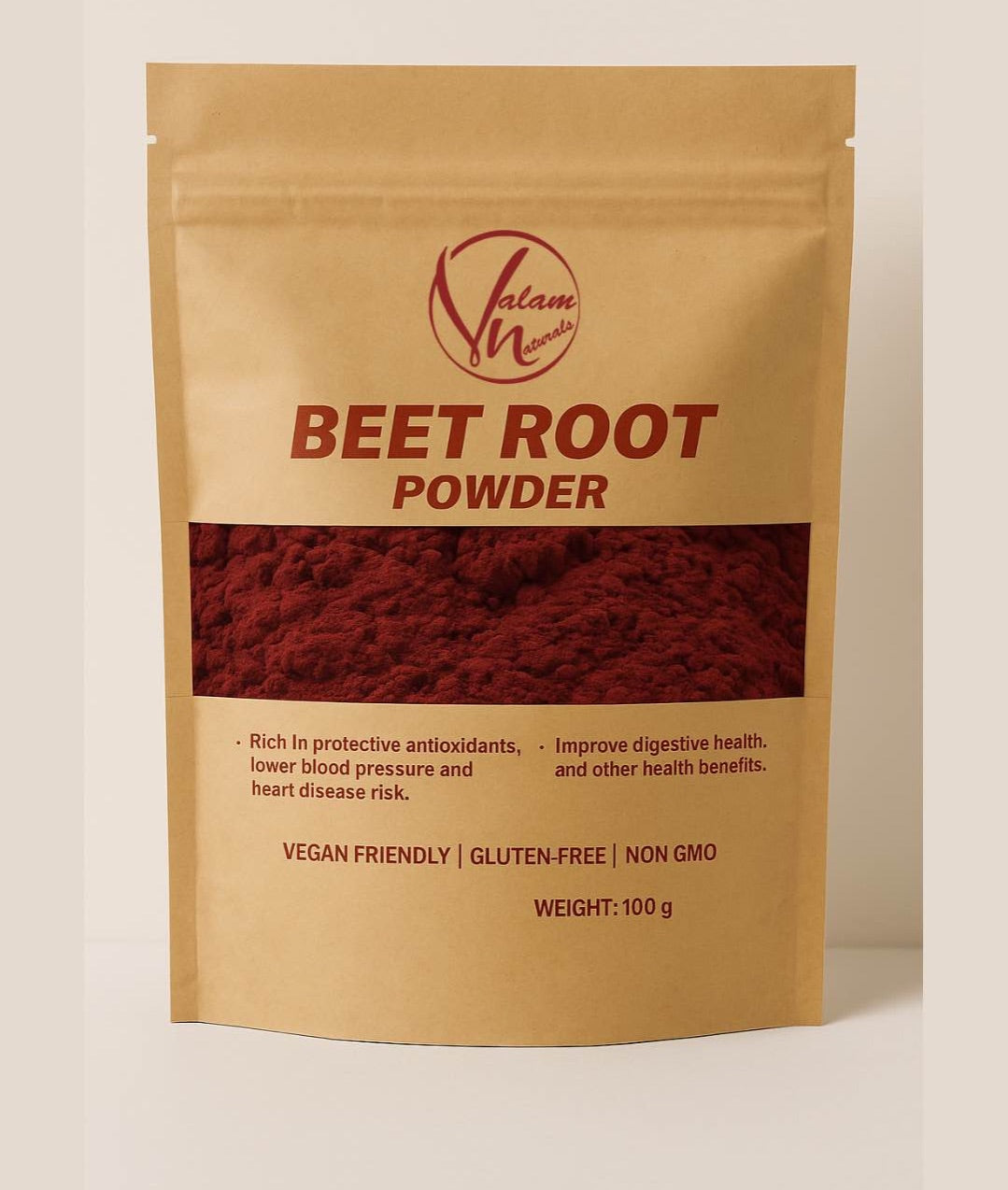 Organic Beetroot Powder - Premium Quality |For Eating and For Skin | Best Price in Pakistan | Gross 100G Net 90G